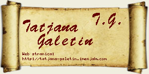 Tatjana Galetin vizit kartica